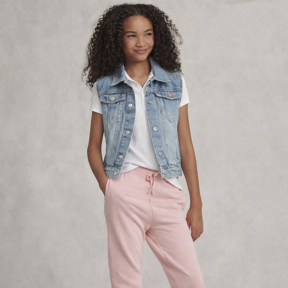 Levi's Blue Denim cropped vest